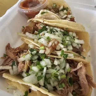 Carnitas regular tacos