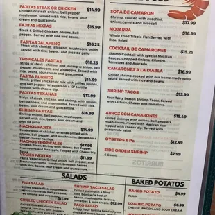 Menu at Sr . Bigotes