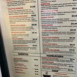 Menu at Sr . Bigotes