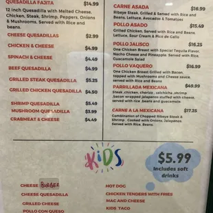 Menu at Sr . Bigotes