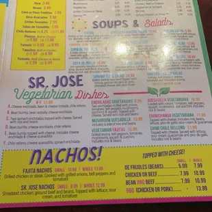 Menu and prices