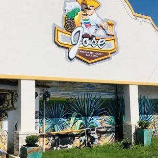 the front of the restaurant