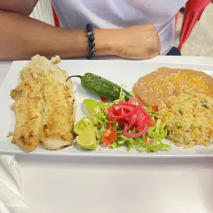 Grilled fish fillet plate