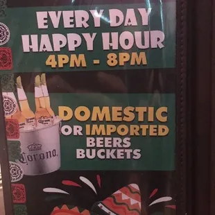 Happy Hour from 4 - 8 pm daily