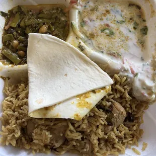 Chicken Biryani Friday  Indian beans and peanuts Raita