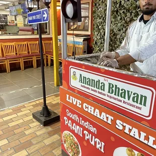 a man selling food