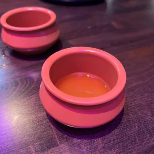 Almost gone!  A cold lightly sweetened beverage they gave us upon arrival