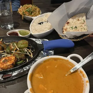 a table full of food