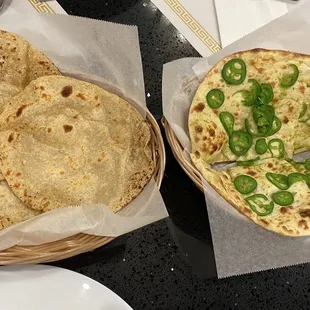 Chapathi and Extra Spicy Bullet Naan