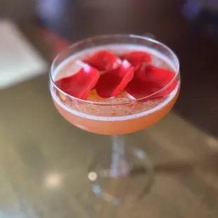 a pink cocktail