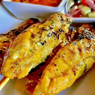 Chicken satay appetizer