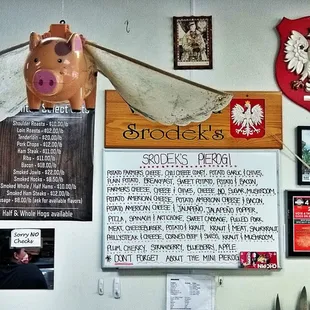 a pig head hanging on a wall