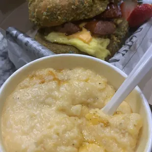 ~ Cap'n On The Go w/ creamy cheese grit~