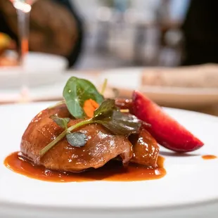 Quail with pomegranate vinaigrette