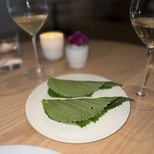 Soondae in perilla leaf