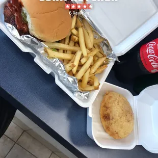 $12.50 for a bbq fried chicken sandwich with fries and a papa reino.  Food was okay. Personally I would not come back.