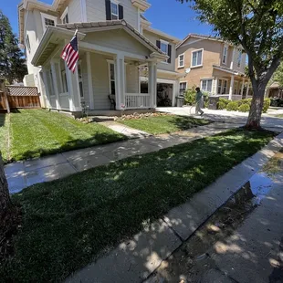 a house with a flag in front of it