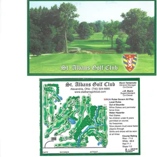 Scorecard and course layout