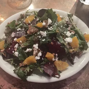 Beet salad. Great flavors but totally overwhelmed by slices of beets. Still good- just couldn&apos;t finish it!