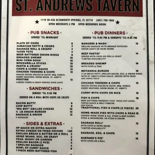 Menu (front)