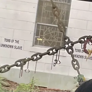 Tomb made of shackles as a memorial of the Unknown Slave
