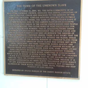 Tomb of the unknown  slave