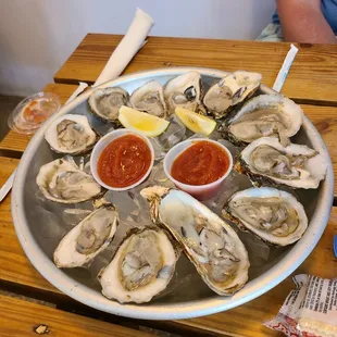 Raw oysters