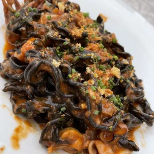 Squid ink malfadini - delicious!