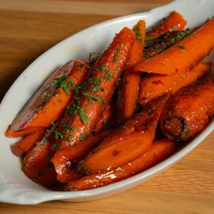 a plate of carrots