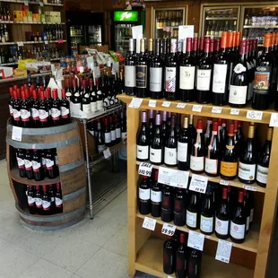 a variety of wines on display