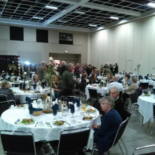 Inside for an event.