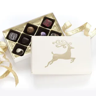 Gift box of St. Croix Chocolate Company's award-winning artisan chocolates.