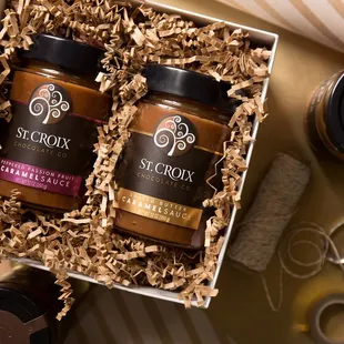 two jars of chocolate