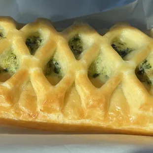 Spinach croissant... heat up at home in a toaster oven to get a proper crunch.  Delicious!