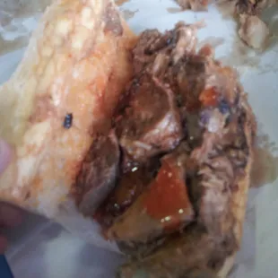 Half of my pork poboy