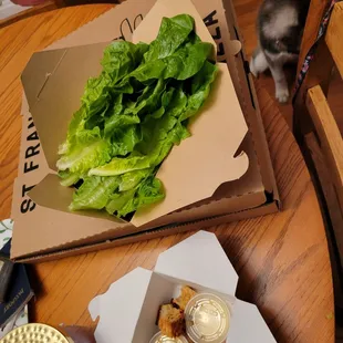 12$ for lettuce shoved in a box? 4$ a topping? A 25$ base for just a cheese pizza? I&apos;m done with this place.