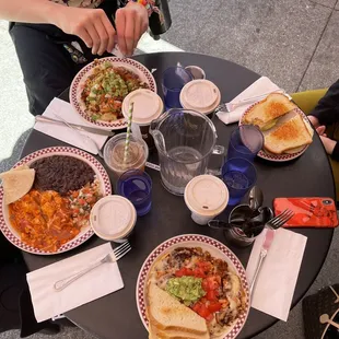 a table full of food