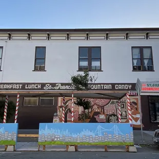 the front of the building