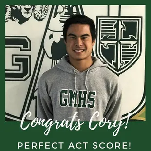 We are so proud of our student Cory.