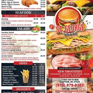 our new menu