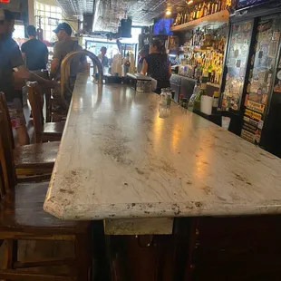 Looking down the bar toward St George Street