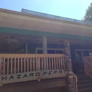 the front porch of a restaurant