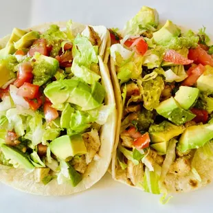 Grilled chicken tacos w/ salsa verde