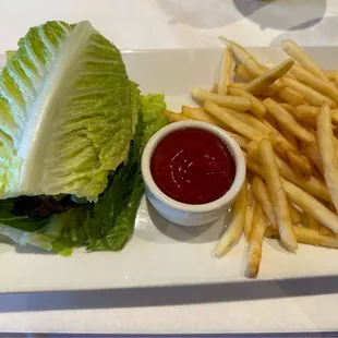 Lettuce wrapped Bistro Burger