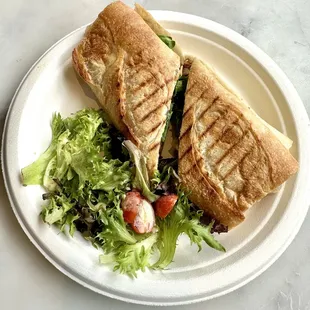 Panini Brie Barrett + green salad $11.40