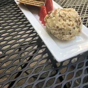 Cheeseball with crackers.  Not a regular item, I think it was a special.