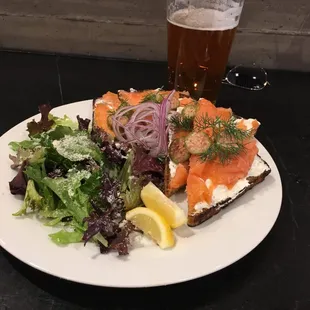 Lenten special. Salmon with goat cheese. Phenomenal.