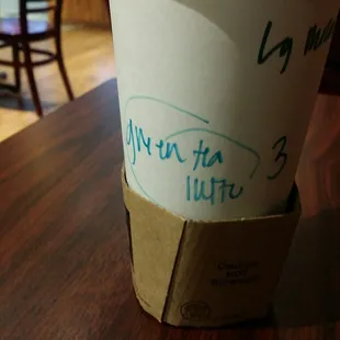 a cup of coffee on a table