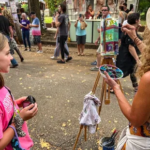 Watching a lovely artist working at her craft