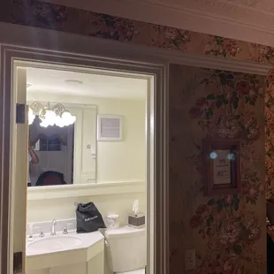 Bathroom, emphasis on the room. Small, yet functional